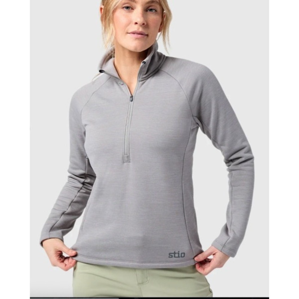 Stio Glide Power Stretch Half Zip Womens L Alloy Heather NWT‎